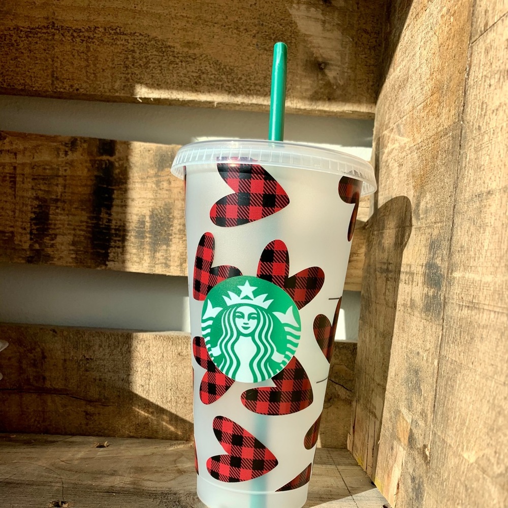 Buffalo Check Christmas Starbucks Cup